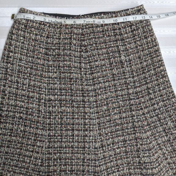 Cynthia Steffe Skirt Women Size 2 Wool Blend Tweed Circle Lace Trim - Picture 6 of 8